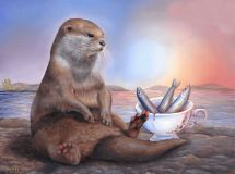 Original Painting - Otter Tea
