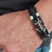 Men&#039;s Leather &amp; Stainless-Steel Bracelets