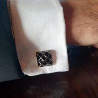 Black &amp; Gold Diamond Cufflinks