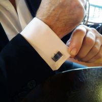 Blue Thin Strip Cufflinks