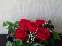 Cemetery silk flowers in standard tray