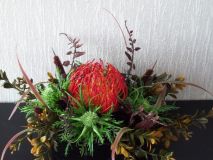 Cemetery silk flowers in standard tray