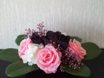 Cemetery flowers in a standard tray