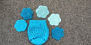 Set - 5 Face Scrubbies and Bag