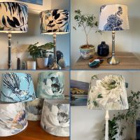 Montage of light shades and stands