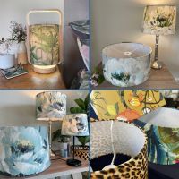 Montage of light shades and stands