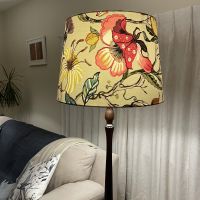 Extra large tapered light shade with magenta floral light shade