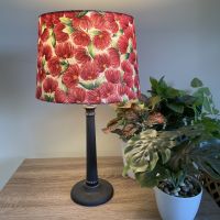 Medium tapered light shade with pohutukawa blossom fabric.