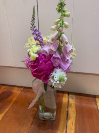 Wildflower Bunch in Glass Bottle - 